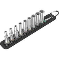 Wera 9 Piece 1/4" Drive Deep Hexagon Socket Set on Belt