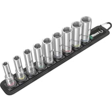 Wera 9 Piece 3/8" Drive Deep Hexagon Socket Set on Belt