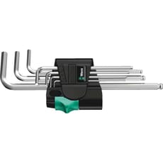 Wera 950PKL SM N 7 Piece Chrome Plated Ballend Hex Key Set