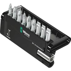 Wera 10 Piece Slotted Phillips and Pozi Screwdriver Bit Set