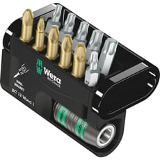 Wera 12 Piece Bit-Check Torsion Screwdriver Bit and Holder Set