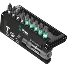 Wera 9 Piece Impaktor Diamond Pozi and Torx Screwdriver Bit Set