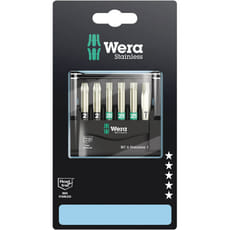 Wera 6 Piece Stainless Steel Screwdriver Bit Set