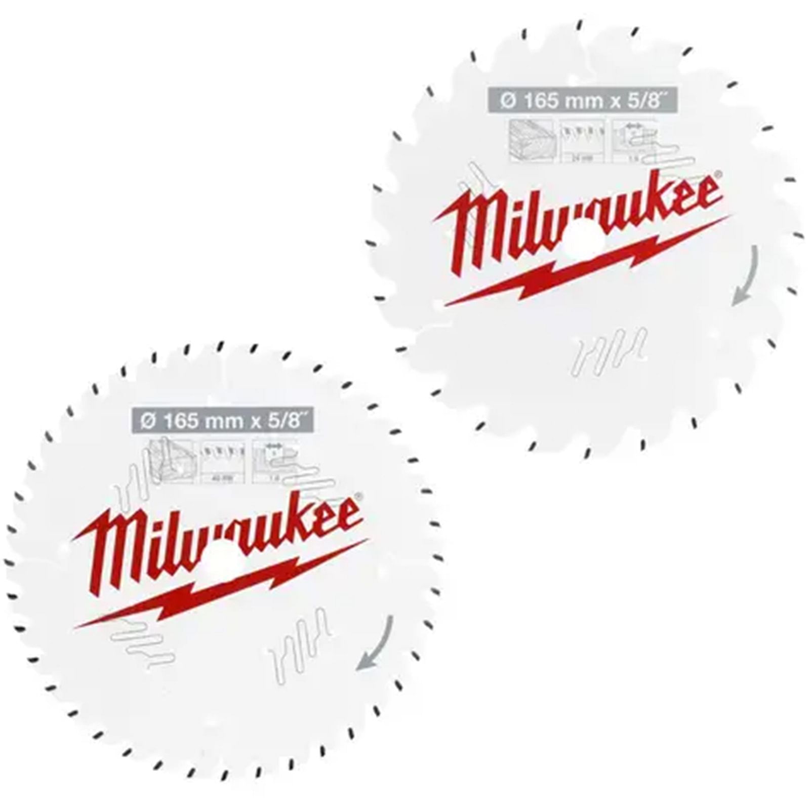 Milwaukee 2 Piece 165mm Circular Saw Blade Set Circular Saw Blades