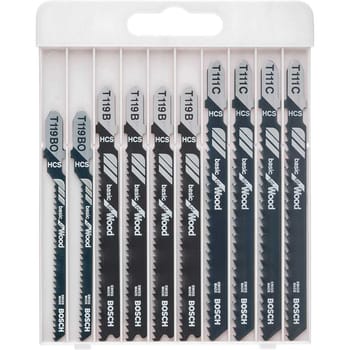 Bosch 10 Piece Wood Cutting Jigsaw Blade Set