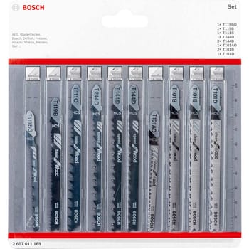 Bosch 10 Piece Wood Cutting Jigsaw Blade Set