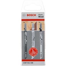 Bosch PRO 15 Piece Assorted Wood Jigsaw Blades Set + FOC Carbide Blade