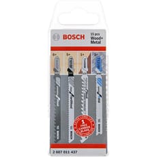 Bosch PRO 15 Piece Assorted Wood and Metal Jigsaw Blade Set + FOC Carbide Blade