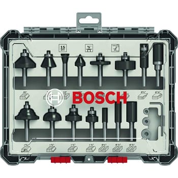 Bosch PRO 15 Piece 1/4" Router Bit Set