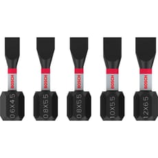 Bosch PRO 5 Piece Impact Slotted Screwdriver Bit Set