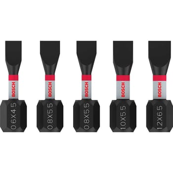 Bosch PRO 5 Piece Impact Slotted Screwdriver Bit Set