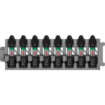 Bosch PRO 8 Piece Impact Control Pozi PZ2 Screwdriver Bit Set