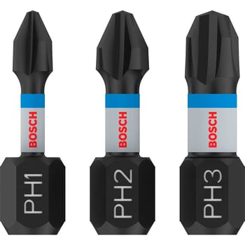 Bosch PRO 3 Piece Impact Control Torsion Phillips Screwdriver Bits
