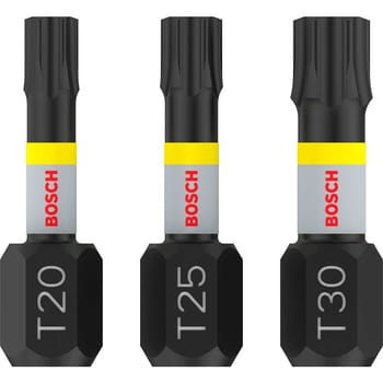 Bosch PRO 3 Piece Impact Control Torsion Torx Screwdriver Bits