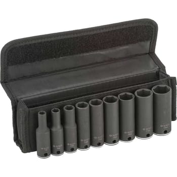 Bosch 9 Piece 3/8” Drive Deep Hexagon Impact Socket Set Metric