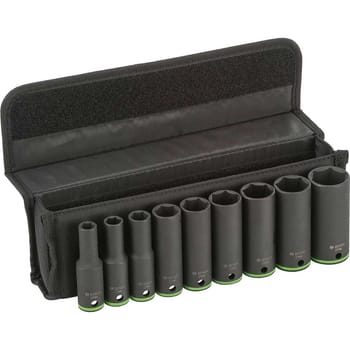 Bosch 9 Piece 1/2” Drive Deep Hexagon Impact Socket Set Metric