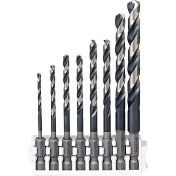 Bosch 8 Piece Impact Control Hex Shank HSS Drill Bit Set for Tapping