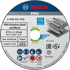 Bosch PRO 76mm Inox Cutting Disc for GWS 12V-76 Pack of 5