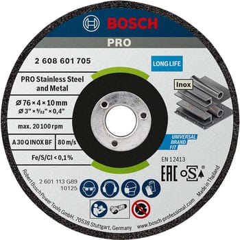 Bosch PRO 76mm Inox Cutting Disc for GWS 12V-76 Pack of 2