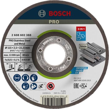Bosch PRO Depressed Centre 3 in 1 Cutting Grinding Finishing Disc