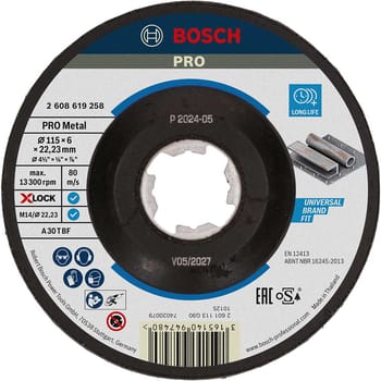 Bosch PRO X Lock Depressed Centre Grinding Disc