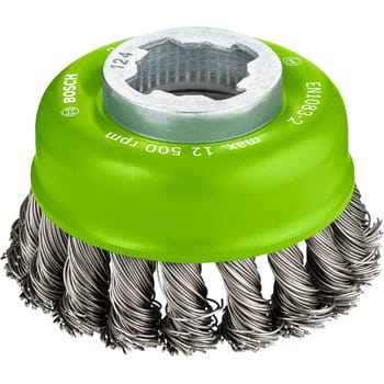 Bosch PRO X Lock Knotted Stainless Steel Wire Cup Brush