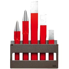Facom 263.265JS5 5 Piece Cold and Cape Chisel Set on Storage Rack