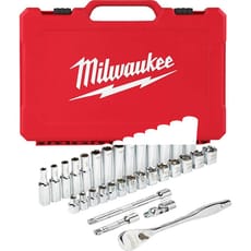 Milwaukee 32 Piece 3/8” Drive Ratchet and Socket Set Metric