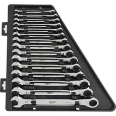 Milwaukee 15 Piece Max Bite Ratcheting Combination Spanner Set Metric