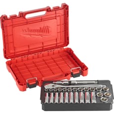 Milwaukee 28 Piece 1/2" Drive Ratchet and Socket Set Metric