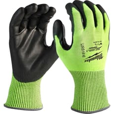 Milwaukee Hi Vis Cut Level 4 Dipped Work Gloves