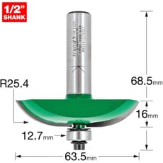Trend CRAFTPRO Bearing Guided Large Radius Panel Raiser Router Cutter