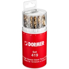 Dormer A094 No 419 19 Piece HSS TiN Coated 1.0mm-10mm By 0.5mm Drill Set 