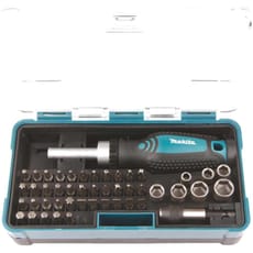 Makita 47 Piece 1/4" Drive Ratchet Screwdriver, Bit and Socket Set