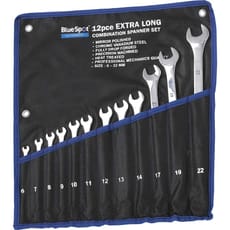 BlueSpot 12 Piece Extra Long Combination Spanner Set