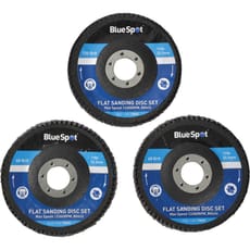 BlueSpot 3 Piece Flap Disc Set 115mm