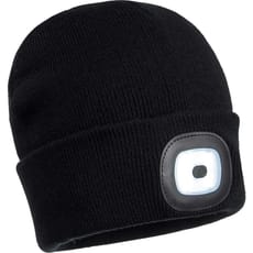 Beanie Hat With Rechargeable Twin LED Head Light