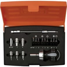 Bahco 18 Piece Stubby Ratchet Screwdriver and Bit Set