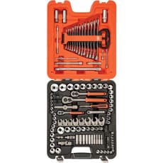 Bahco S138 138 Piece Combination Drive Hex Socket, Screwdriver Bit and Crows Foot Spanner Set Metric 