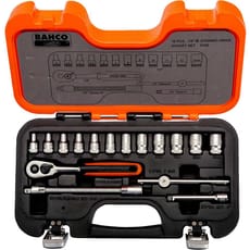 Bahco S160 16 Piece 1/4" Drive Hex Socket Set Metric 