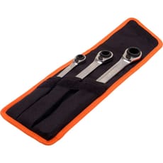 Bahco S4RM/3T 3 Piece Reversible Ratchet Ring Spanner Set 