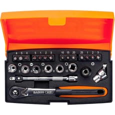 Bahco 24 Piece 1/4" Drive Hex Socket and Screwdriver Bit Set Metric