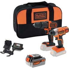 Black and Decker BCK25S2S 18v Cordless Combi Drill and Impact Driver Kit