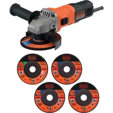 Black and Decker BEG010A5 Angle Grinder + 5 Discs 115mm