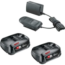 Bosch Genuine GREEN P4A 18v Cordless Li-ion Twin Battery Pack 2.5ah and Standard Charger