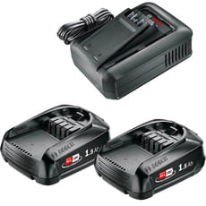 Bosch Genuine GREEN P4A 18v Cordless Li-ion Twin Battery 1.5ah and Fast Charger