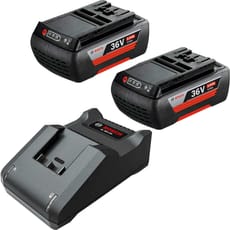 Bosch Genuine GREEN 36v Cordless Li-ion Twin Battery 2ah and Charger