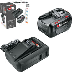Bosch Genuine GREEN P4A 18v Cordless Li-ion Battery 4ah and Charger Starter Set