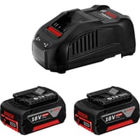 Bosch Genuine BLUE 18v Cordless Twin CoolPack Li-ion Batteries 5ah and Fast Charger 