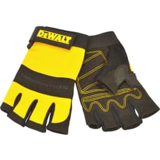 DeWalt Fingerless Synthetic Padded Leather Palm Gloves